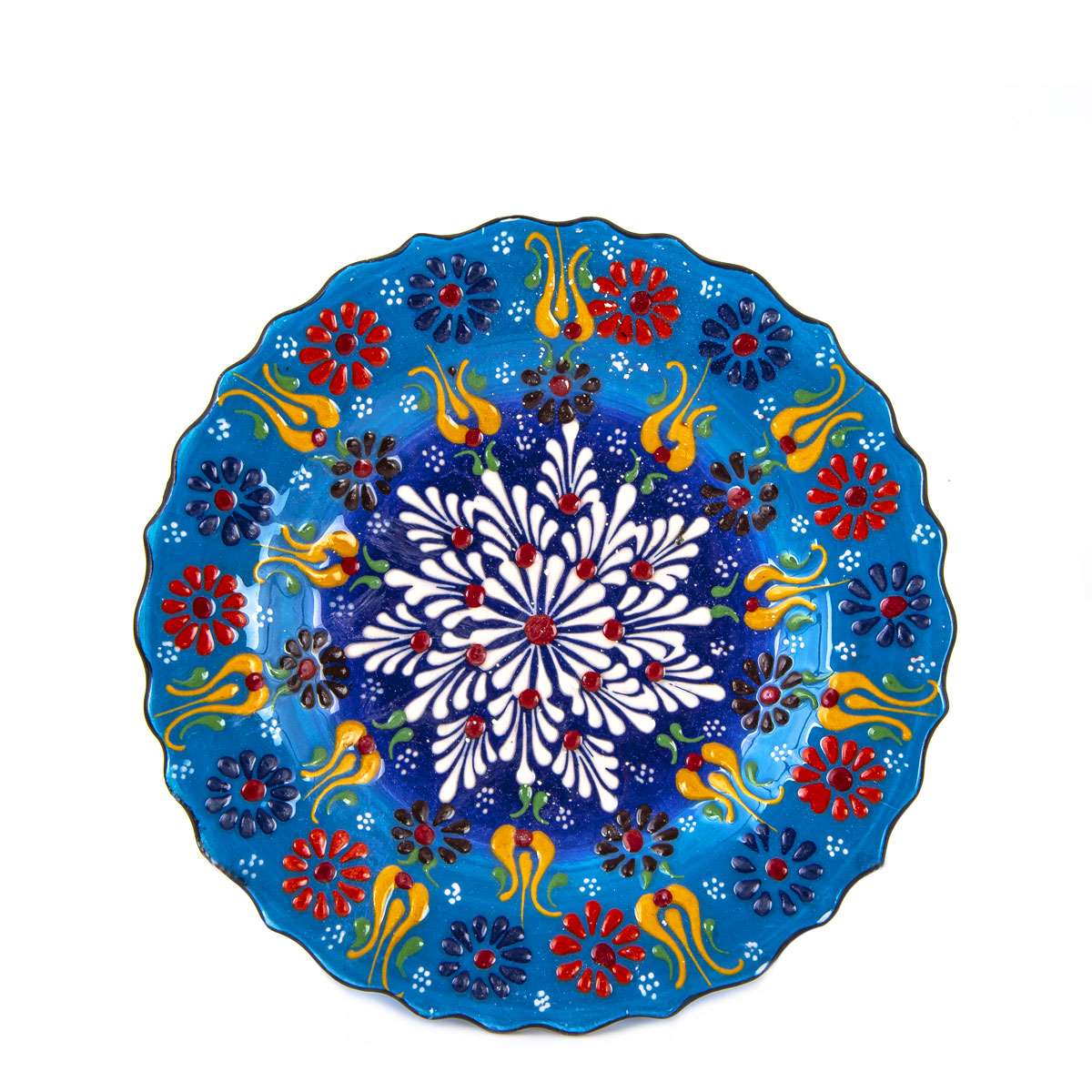 18 Cm Turkish Ottoman Patterned Ceramic Dish