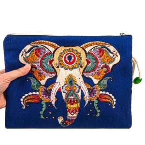 Tapestry Bag with Elephant Pattern