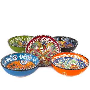 10 Cm Turkish Ottoman Embossed Pattern Ceramic Bowl