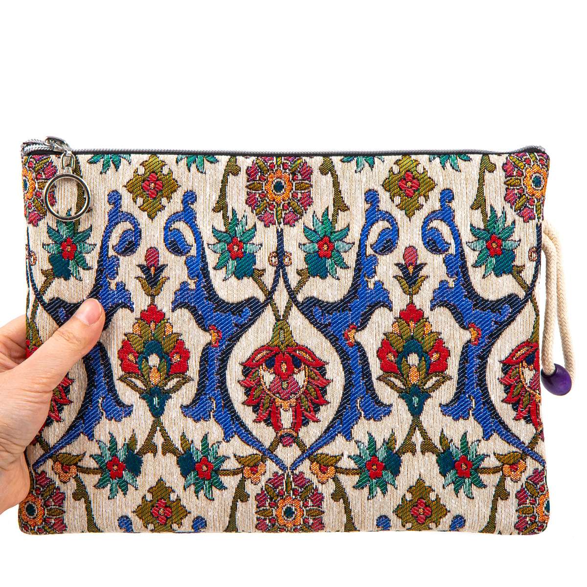 Authentic Tapestry Flower Patterned Clutch Bag