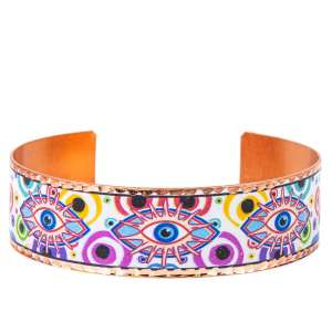 Copper Bracelet with Evil Eye Pattern