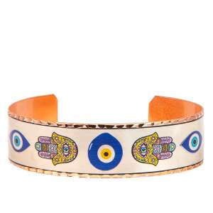 Copper Bracelet with Fatima Hand Pattern